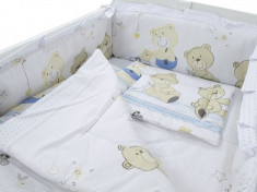 Lenjerie MyKids Teddy Play Blue M1 5+1 Piese M2 140x70 cm foto