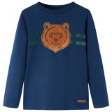 Tricou pentru copii cu m&acirc;neci lungi, bleumarin, 92