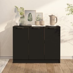 vidaXL Servanta, negru, 90,5x30x70 cm, lemn prelucrat foto