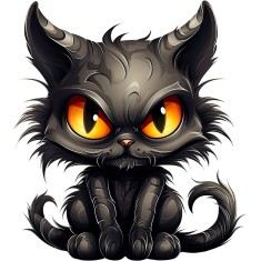 Sticker decorativ, Pisica, Negru, 1366STK-3