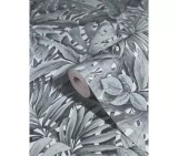 Tapet extralavabil Marburg Botanica 33306: frunze gri albastru, 53cm x 10m, vinil compact, acoperă fisuri, dormitor