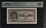 Bancnota 10 lei 1952 UNC Gradata PMG 66 EPQ
