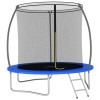 Trambulina Rotunda Gossi 244 cm cu Plasa Siguranta, Scara si Copertina, Max 100 kg, Negru/Gri/Albastru