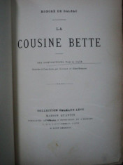Honore de Balzac, La cousine Bette, Paris 1888 foto