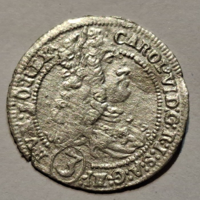 Austria 3 kreuzer 1713 Graz argint Carol Vl