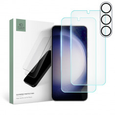 Set 2 Folii Ecran si 1 Folie Camera Tech-Protect Supreme pentru Samsung Galaxy S23 Transparent