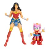 Sonic The Hedgehog x Dc Comics Set 2 figurine articulate Amy &amp; Wonder Woman 7 &amp; 15 cm