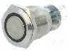 Intrerupator anti-vandalism, ON-ON, &amp;Oslash;19mm, ONPOW - LAS1-AGQ-11ZE/G/12V foto