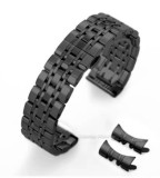 Cumpara ieftin Brățară Ceas Neagră din Oțel Inoxidabil &ndash; 20 mm &ndash; Zale Pline &ndash; Cataramă Fluture