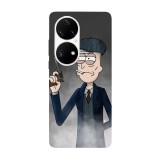 Husa compatibila cu Huawei P50 model Rick Peaky Blinder Crossover, Silicon, TPU, Viceversa, Transparent, Carcasa
