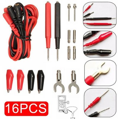 Set cabluri clesti crocodil sonde multimetru 16 accesorii foto