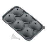 Formă Silicon pentru Gheață, Model Sferic, Culoare Gri, Dimensiuni 19.5x11x5cm, Oem