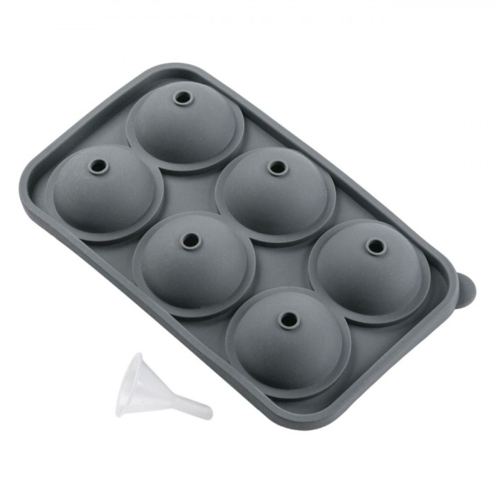 Formă Silicon pentru Gheață, Model Sferic, Culoare Gri, Dimensiuni 19.5x11x5cm