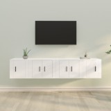 VidaXL Set dulap TV, 4 piese, alb extralucios, lemn prelucrat