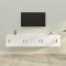 Set dulap TV, 4 piese, alb extralucios, lemn prelucrat