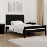 vidaXL Tăblie de pat pentru perete, negru, 127,5x3x60 cm