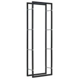 Cumpara ieftin Rastel pentru lemne de foc, negru, 50x20x150 cm, oțel