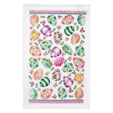 Prosop de bucatarie din bumbac, 63x38 cm, alb cu model oua pastelate, CMCLASS
