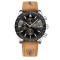 Ceas barbatesc de mana Poedagar Analog Quartz Cronograf Piele naturala Maro Negru