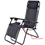 Cumpara ieftin Sezlong pliabil, tip scaun, cadru otel, perna reglabila, 176x65x106, negru, RESIGILAT, ProCart