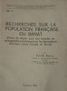 RECHERCHES SUR LA POPULATION FRANCAISE DU BANAT EMIL BOTTA 1946 BANAT !!!!