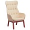 Scaun de relaxare, crem, material textil - 1