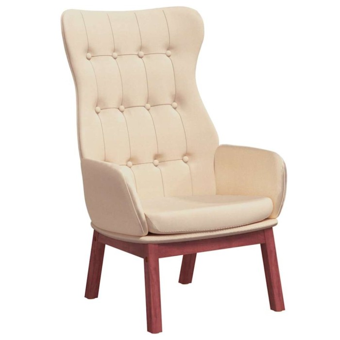 Scaun de relaxare, crem, material textil