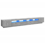 Cumpara ieftin Comoda TV cu lumini LED, gri beton, 300x35x40 cm
