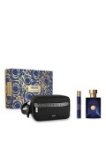 Set cadou Versace Dylan Blue (Apa de toaleta, 100 ml + Apa de toaleta, 10 ml + Geanta pentru cosmetice), pentru barbati