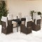vidaXL Set mobilier de grădină cu perne, 7 piese, maro, poliratan 3213417