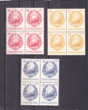 ROMANIA 1967 LP 663 STEMA TARII UZUALE SERIE MNH,BLOC DE 4 TIMBRE, Istorie, Nestampilat