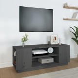 vidaXL Comodă TV, gri, 110x35x40,5 cm, lemn masiv de pin