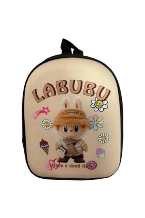 Rucsac Labubu pentru copii cu un compartiment, maro deschis