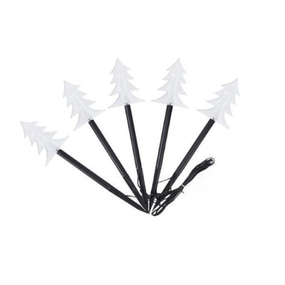 Set 5 Lampi LED cu baterii, de exterior Model Brad, pentru gradina, Flippy, 35.5 cm, Alb Cald foto