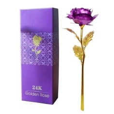 Trandafir suflat cu aur de 24K - Mov