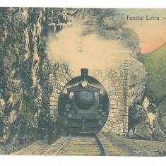 5030 - LOTRU, Valcea, Train on tunnel, Romania - old postcard - used - 1914