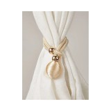 Cumpara ieftin Set 2 accesorii decorative aurii, snur si bila, pentru draperii si perdele - 26368