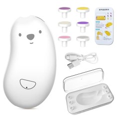 Pila Electrica, Cyrax, pentru Bebelusi si Adulti, din ABS, Incarcare USB, 6 Accesorii, cu Lumina Led, 8.8 x 4.9 cm, Alb