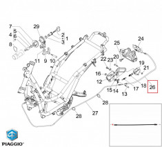 Cablu deschidere sa inferior original Piaggio Beverly - Beverly RST - Beverly Sport - Beverly Tourer 4T LC 125-250-300-400-500cc foto