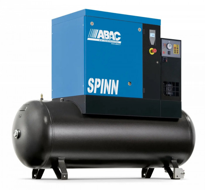 Compresor de Aer Profesional cu Surub ABAC 15 kW, 1680 L/min, 10 Bari Rezervor 500 Litri ABAC-Spinn-15E-500L-10BAR