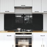 VidaXL Spate de bucătărie Negru 70 x 60 cm sticlă securizată 3415544
