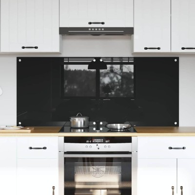 vidaXL Spate de bucătărie Negru 70 x 60 cm sticlă securizată 3415544 foto