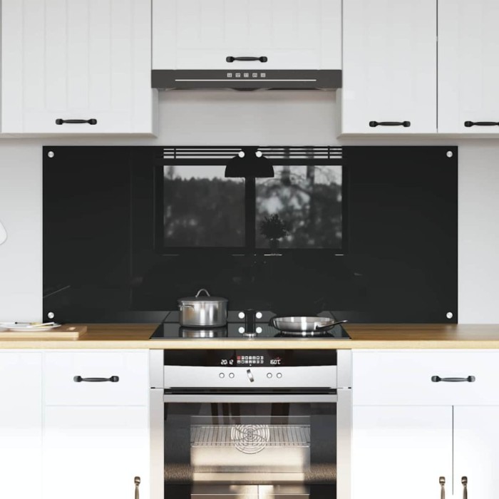 vidaXL Spate de bucătărie Negru 70 x 60 cm sticlă securizată 3415544