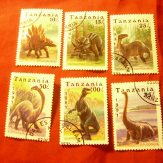 Serie mica Tanzania 1991 - Fauna Preistorica , 6 val. stampilate