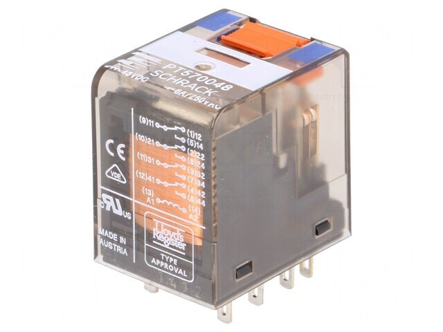 Releu Electromagnetic 4PDT 48VDC 6A