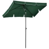 Outsunny Umbrelă pentru Grădină Dreptunghiulară, cu Inclinare Reglabilă și St&acirc;lp din Aluminiu, 2x2.4m, Verde/Negru | Aosom Romania