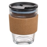 Pahar de Sticlă cu Acoperire din Plută și Capac din Plastic, CMCLASS