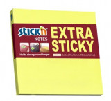 Notes Autoadeziv Extra-sticky 76 X 76mm, 90 File, Stick&quot;n - Galben Neon
