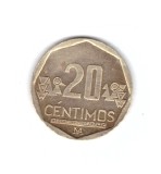 Moneda Peru 20 centimos 2013, stare buna, curata