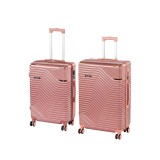 Set Valize Rigide Leziter TraveLux Urban XI, Roz Somon, 2 buc (68cm+76cm), ABS, Roti Duble 360&deg;, Cui Numerica